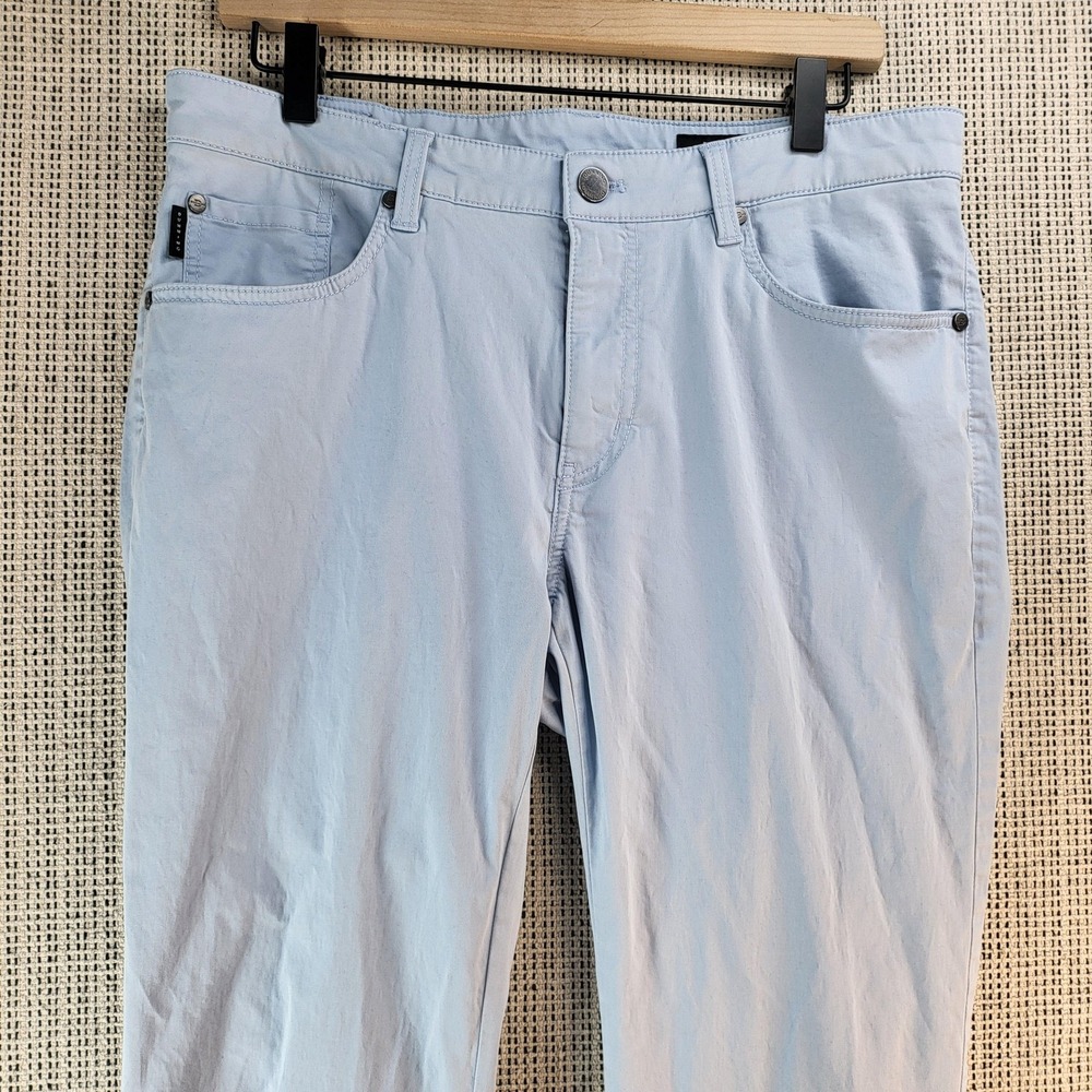 Dunning Pants Mens 30x29 Light Blue Golf Performance‎ 5-Pocket Casual Chino Tech